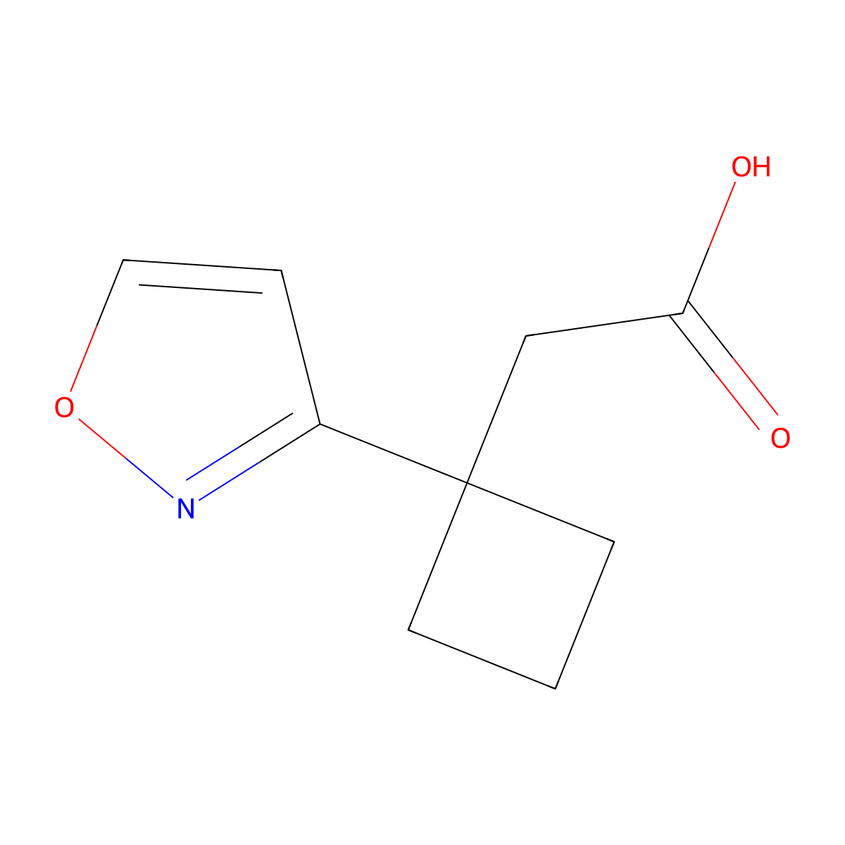 2-[1-(1,2-Oxazol-3-yl)cyclobutyl]aceticacid molecular structure, CAS 2229257-84-3