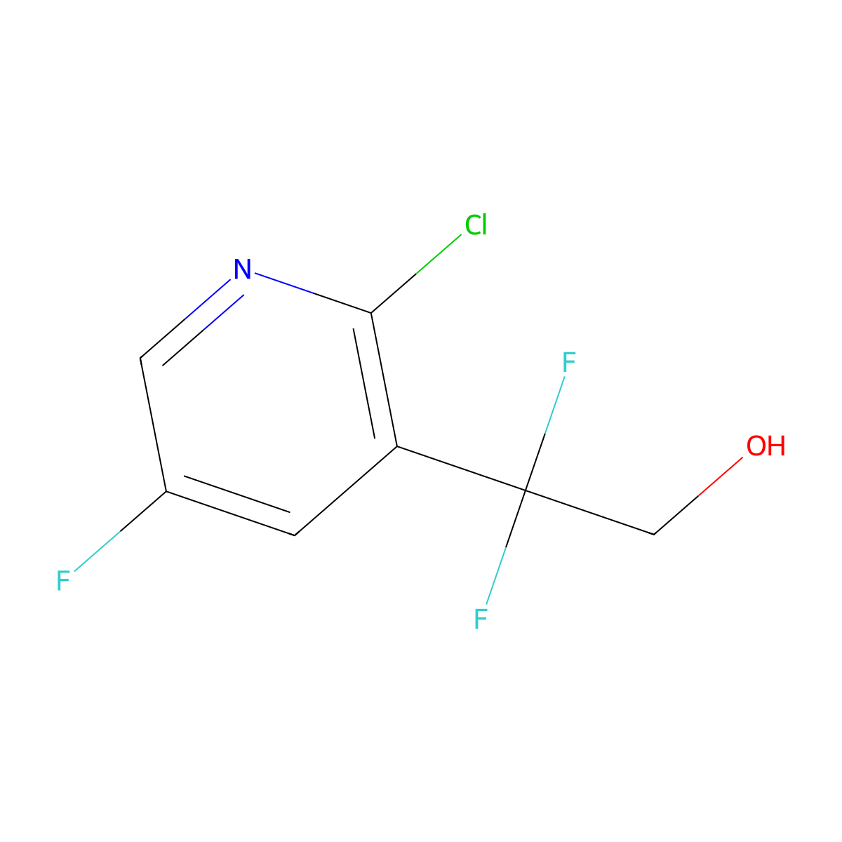2-(2-Chloro-5-fluoropyridin-3-yl)-2,2-difluoroethan-1-ol molecular structure, CAS 2229258-02-8
