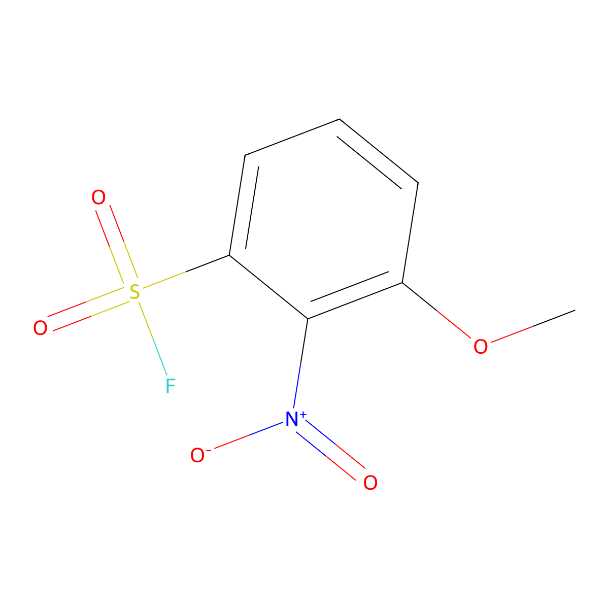 3-Methoxy-2-nitrobenzene-1-sulfonylfluoride molecular structure, CAS 2229258-20-0