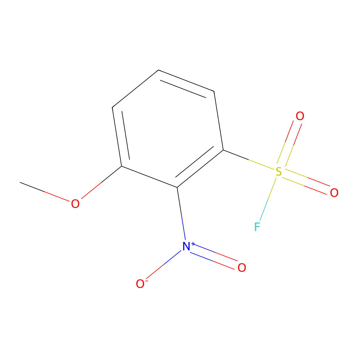 3-Methoxy-2-nitrobenzene-1-sulfonylfluoride molecular structure, CAS 2229258-20-0