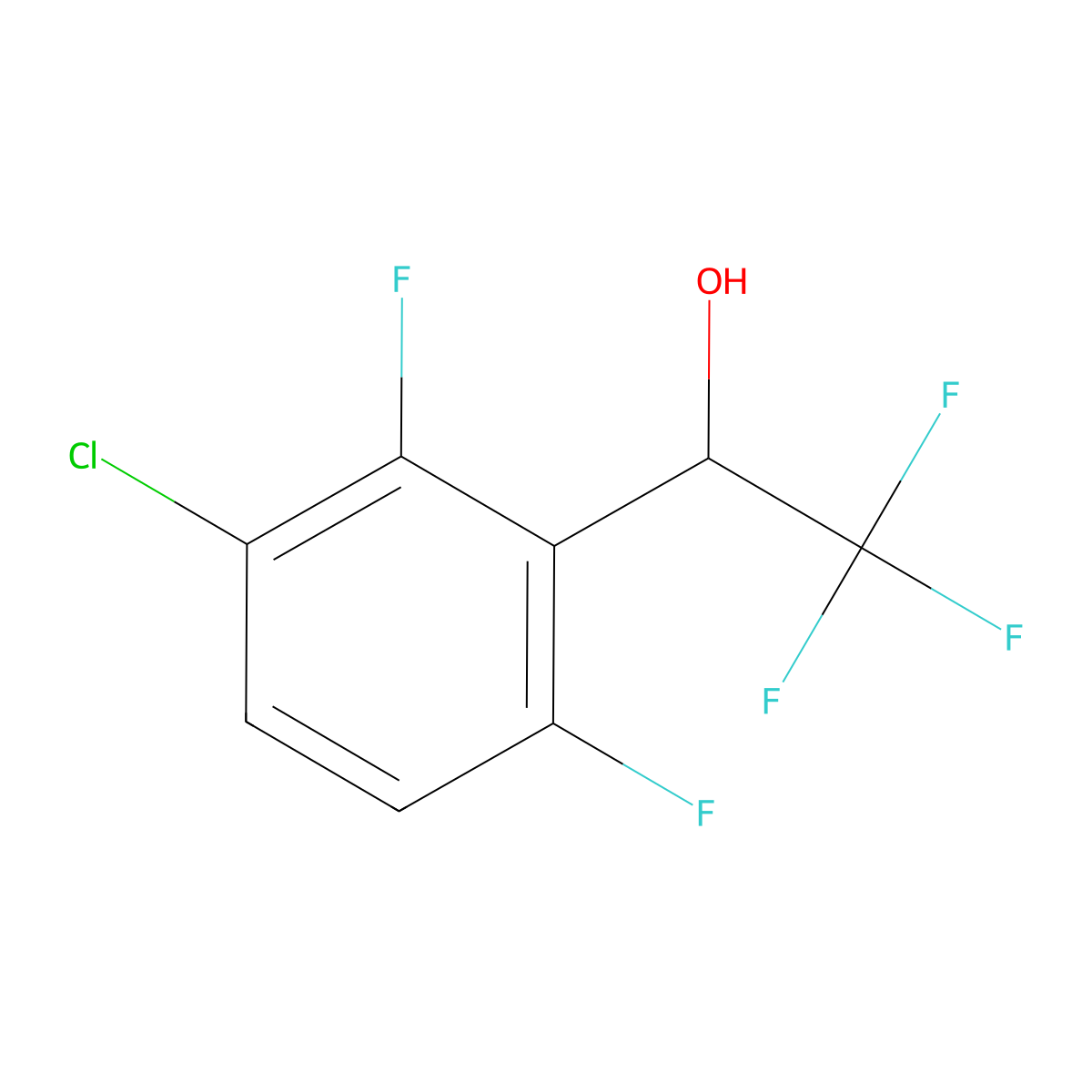 1-(3-Chloro-2,6-difluorophenyl)-2,2,2-trifluoroethanol molecular structure, CAS 2229258-46-0