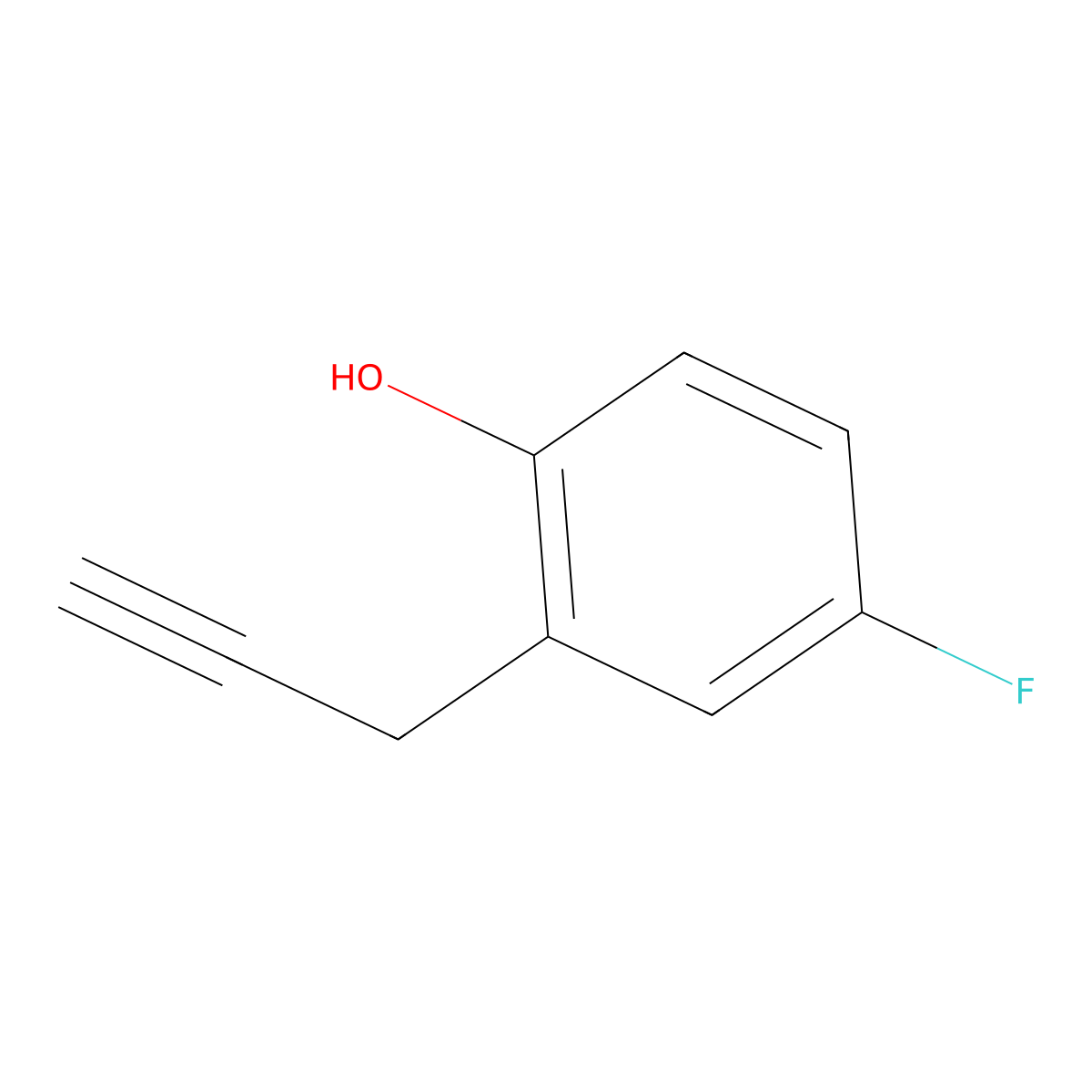 4-Fluoro-2-(prop-2-yn-1-yl)phenol molecular structure, CAS 2229260-13-1