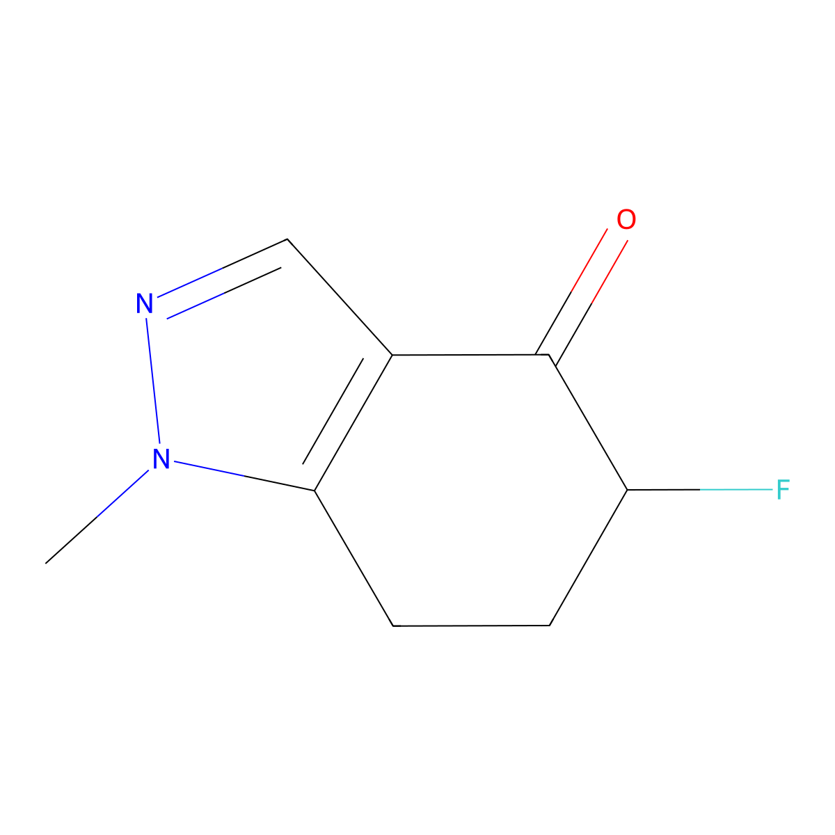 5-fluoro-1-methyl-4,5,6,7-tetrahydro-1H-indazol-4-one molecular structure, CAS 2229261-23-6