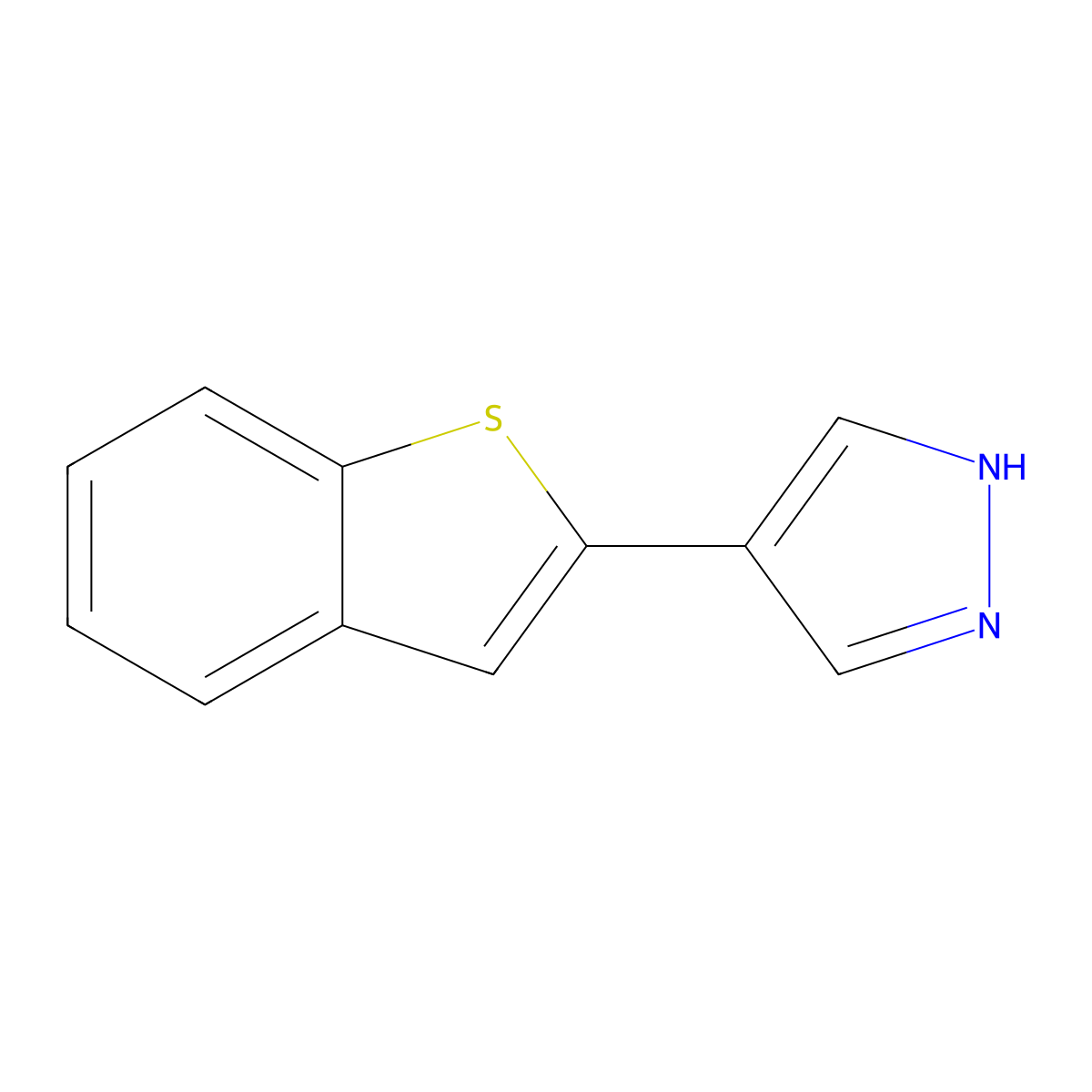 4-(1-benzothiophen-2-yl)-1H-pyrazole molecular structure, CAS 2229261-28-1