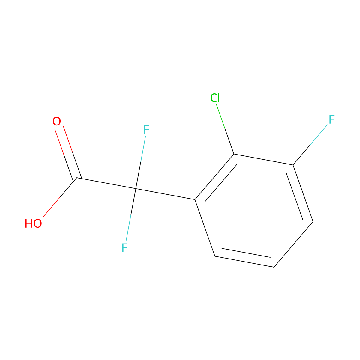 2-(2-Chloro-3-fluorophenyl)-2,2-difluoroacetic acid molecular structure, CAS 2229262-42-2