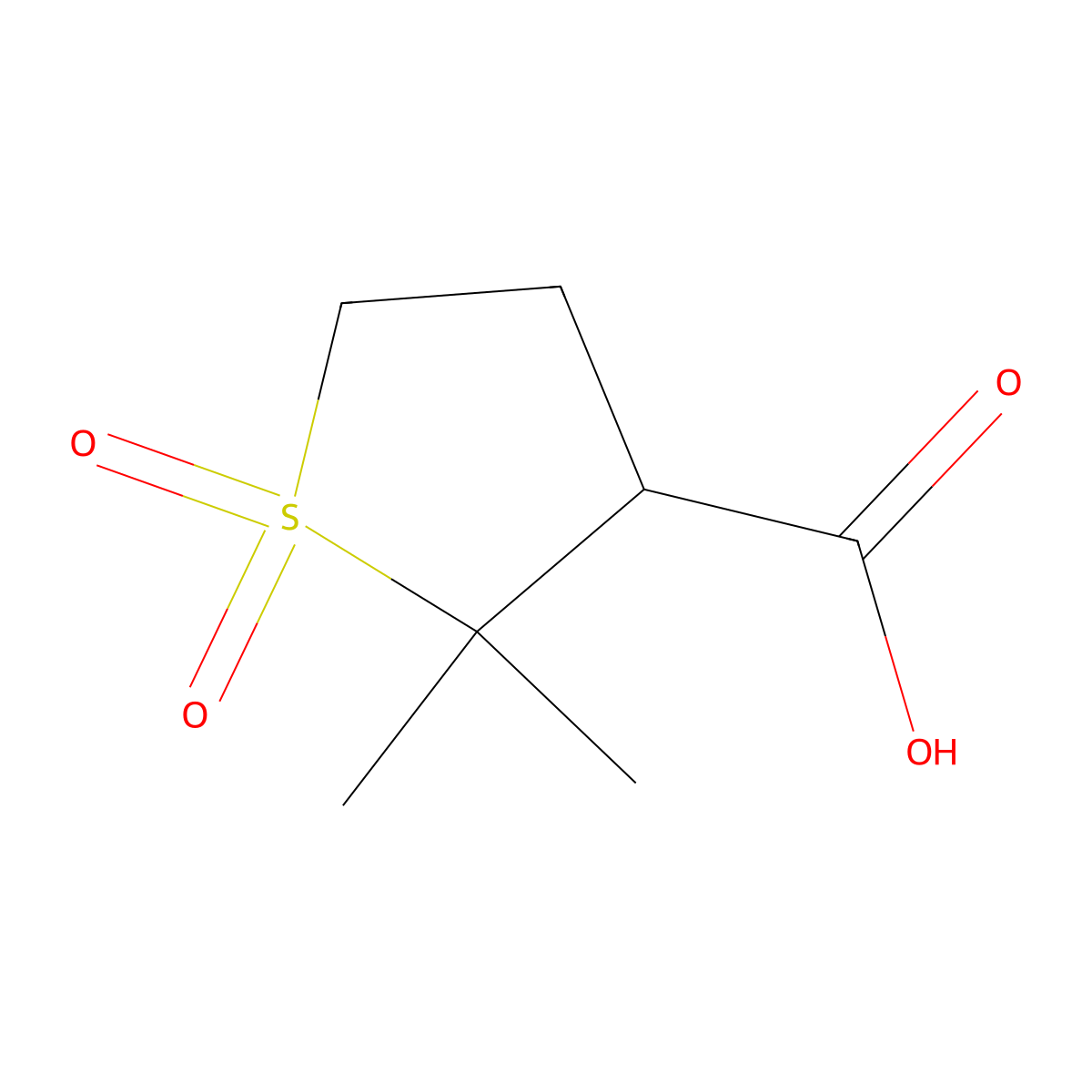 2,2-Dimethyl-1,1-dioxo-1lambda6-thiolane-3-carboxylic acid molecular structure, CAS 2229262-59-1