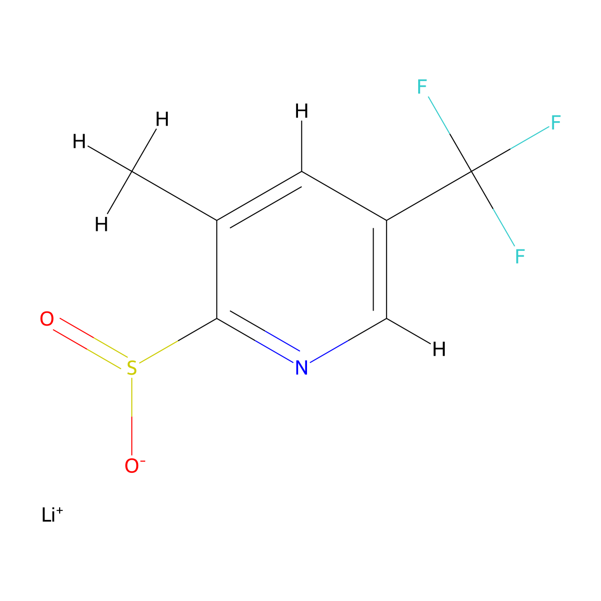 Lithium(1+) 3-methyl-5-(trifluoromethyl)pyridine-2-sulfinate molecular structure, CAS 2229262-84-2
