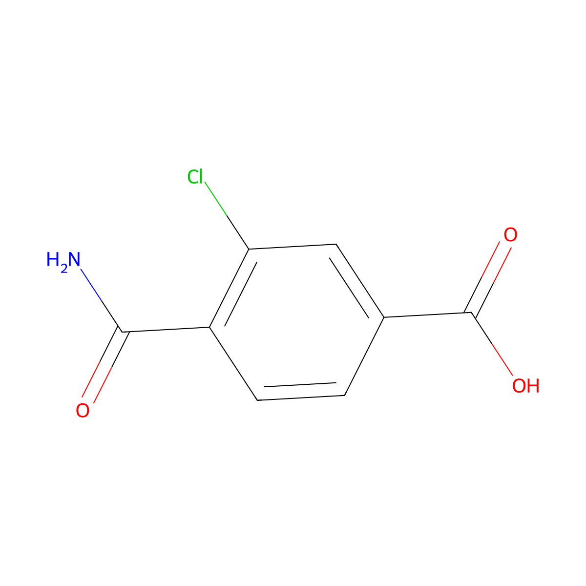 4-Carbamoyl-3-chlorobenzoic acid molecular structure, CAS 2229264-02-0