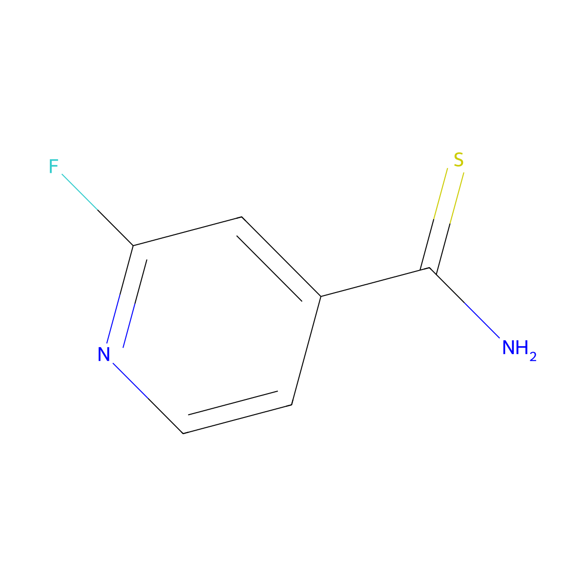 2-Fluoropyridine-4-carbothioamide molecular structure, CAS 2229264-04-2