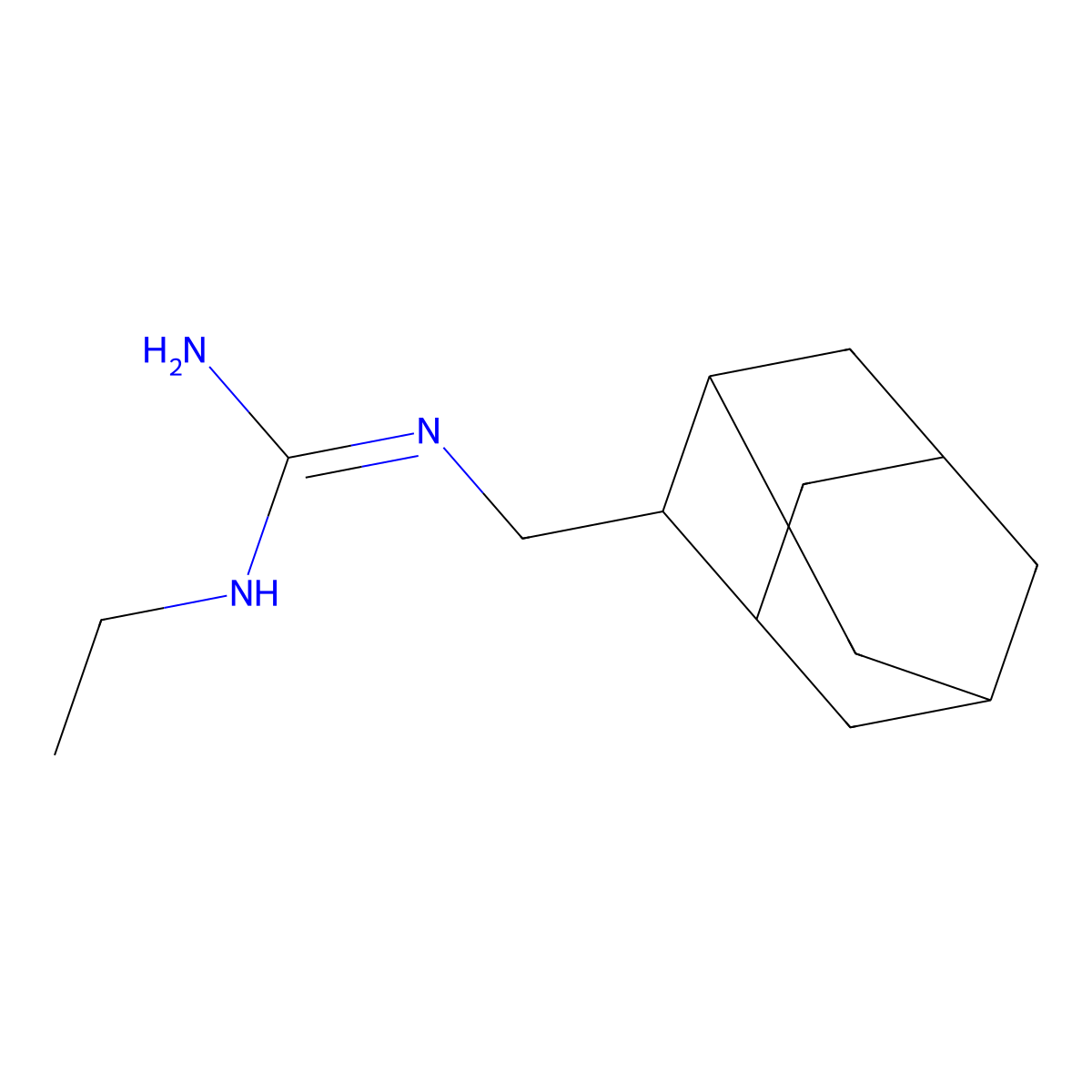 N'-((adamantan-2-yl)methyl)-N-ethylguanidine molecular structure, CAS 2229264-38-2