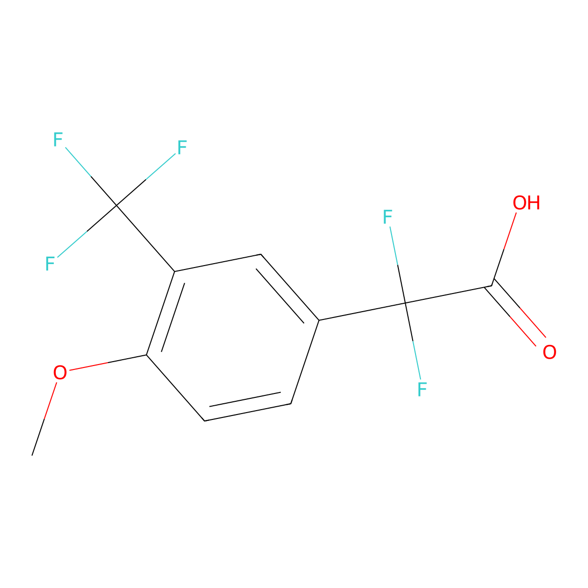 2,2-Difluoro-2-[4-methoxy-3-(trifluoromethyl)phenyl]acetic acid molecular structure, CAS 2229265-34-1