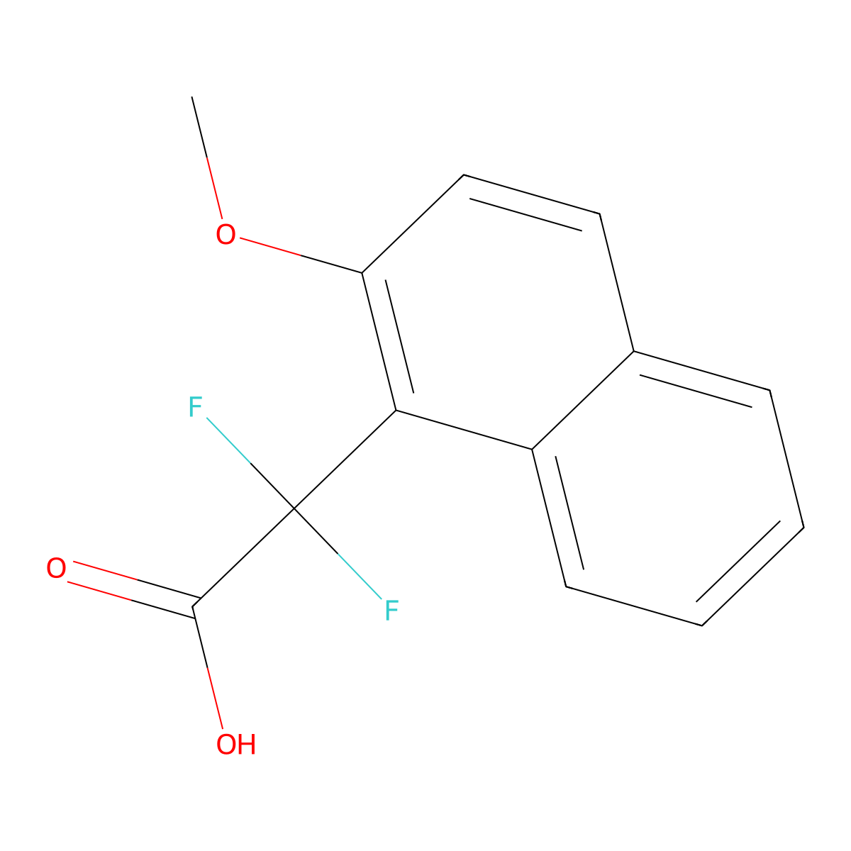 2,2-Difluoro-2-(2-methoxynaphthalen-1-yl)acetic acid molecular structure, CAS 2229265-80-7