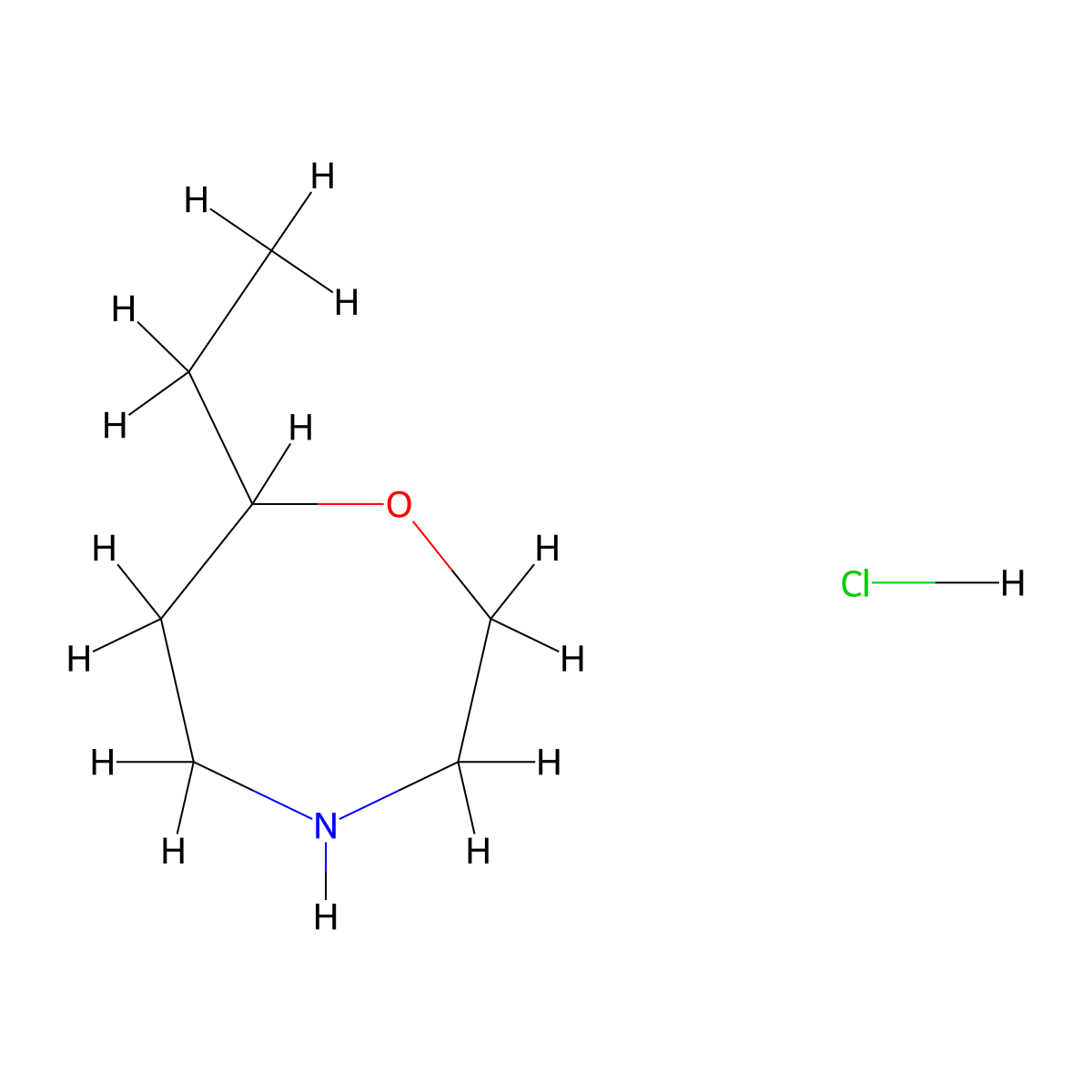 7-Ethyl-1,4-oxazepane hydrochloride molecular structure, CAS 2229266-09-3