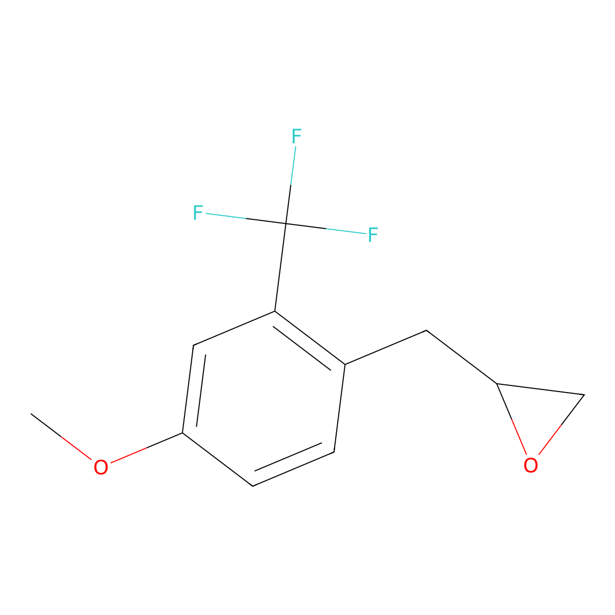2-{[4-Methoxy-2-(trifluoromethyl)phenyl]methyl}oxirane molecular structure, CAS 2229266-10-6