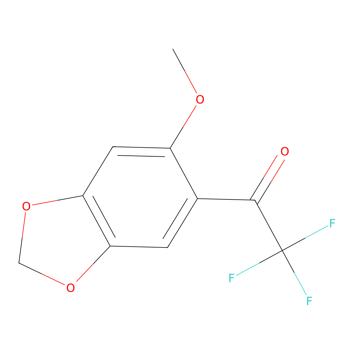 2,2,2-Trifluoro-1-(6-methoxy-1,3-dioxaindan-5-yl)ethan-1-one molecular structure, CAS 2229267-18-7