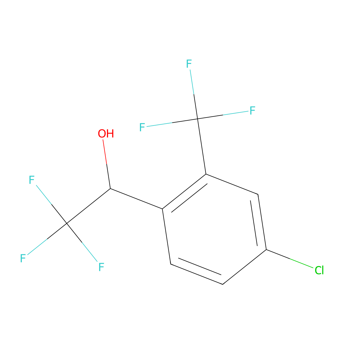 1-[4-Chloro-2-(trifluoromethyl)phenyl]-2,2,2-trifluoroethan-1-ol molecular structure, CAS 2229269-48-9