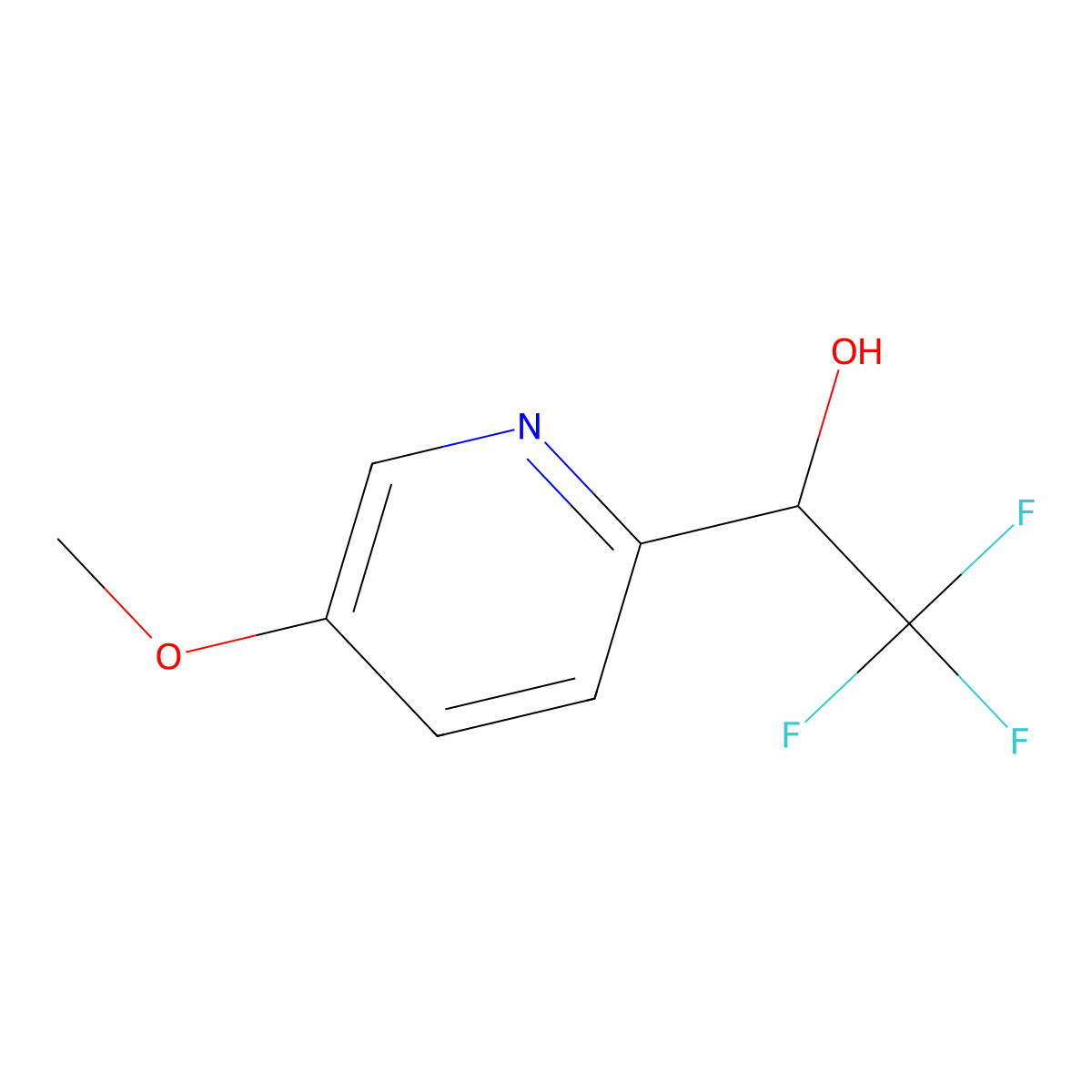 2,2,2-Trifluoro-1-(5-methoxypyridin-2-yl)ethan-1-ol molecular structure, CAS 2229271-70-7