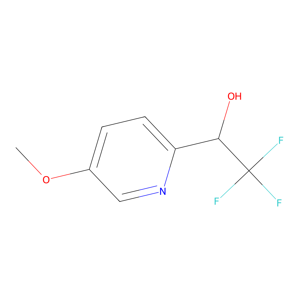 2,2,2-Trifluoro-1-(5-methoxypyridin-2-yl)ethan-1-ol molecular structure, CAS 2229271-70-7