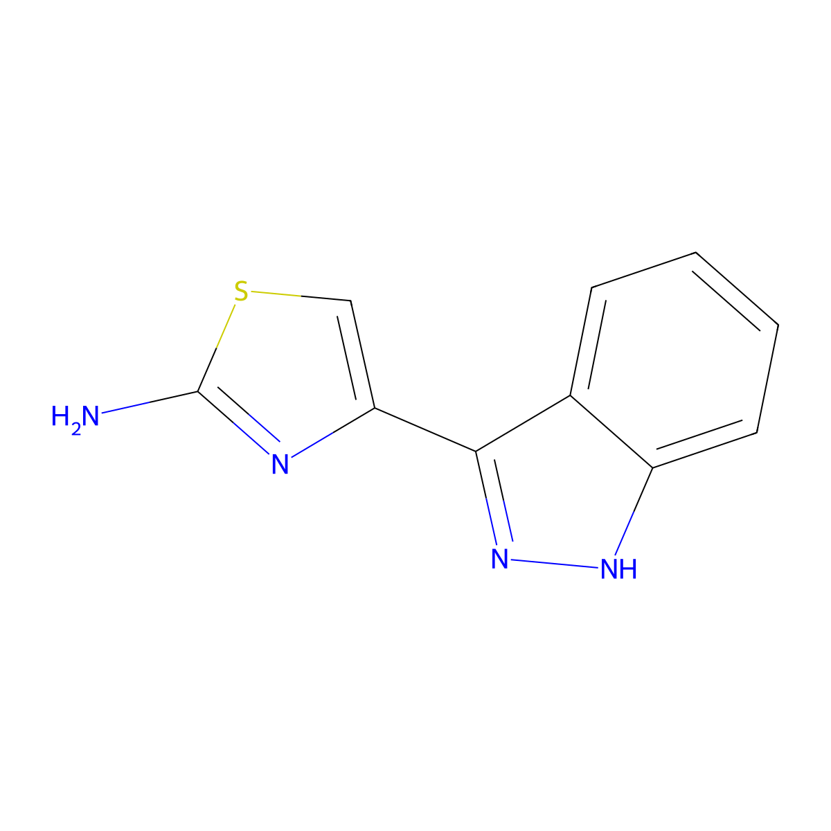 4-(1H-indazol-3-yl)-1,3-thiazol-2-amine molecular structure, CAS 2229273-32-7