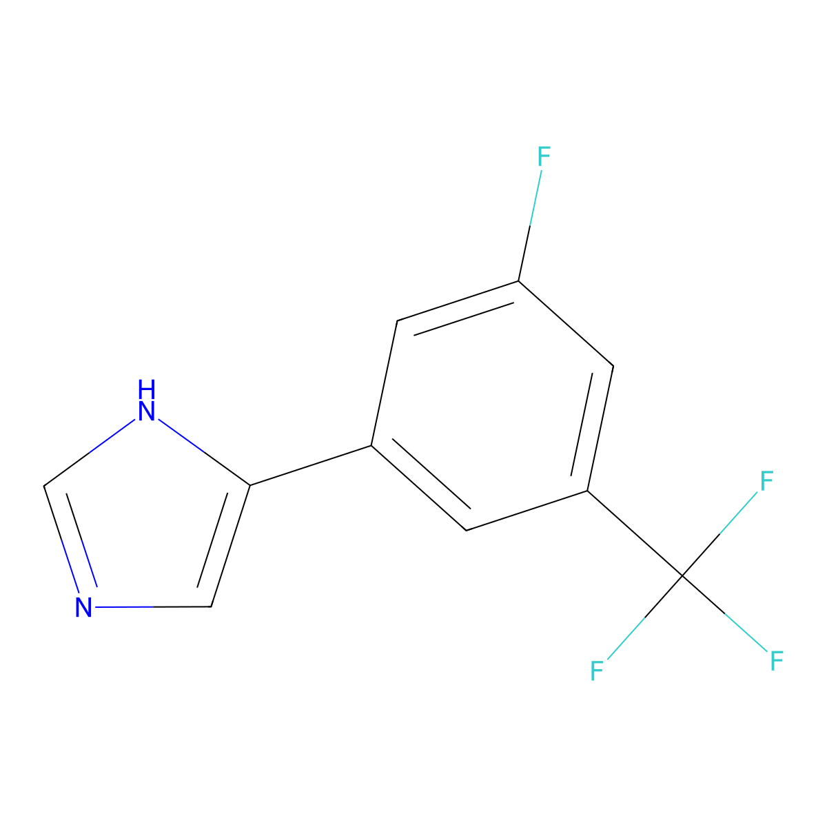 4-[3-fluoro-5-(trifluoromethyl)phenyl]-1H-imidazole molecular structure, CAS 2229273-35-0