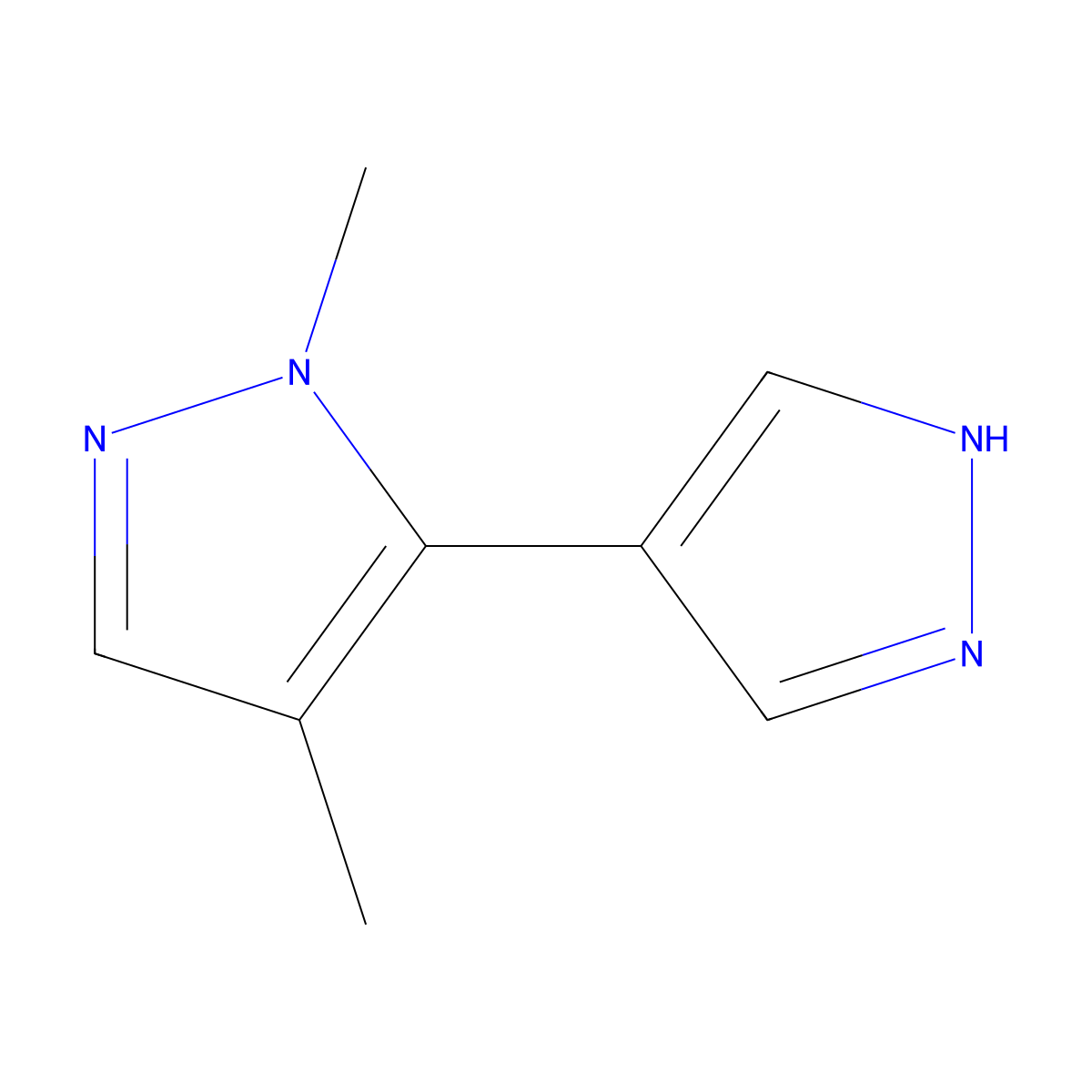 1,4-dimethyl-5-(1H-pyrazol-4-yl)-1H-pyrazole molecular structure, CAS 2229274-10-4