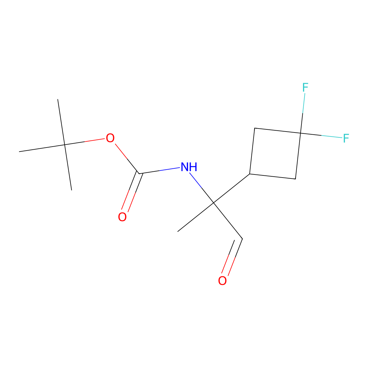tert-butyl N-(2-(3,3-difluorocyclobutyl)-1-oxopropan-2-yl)carbamate molecular structure, CAS 2229274-98-8