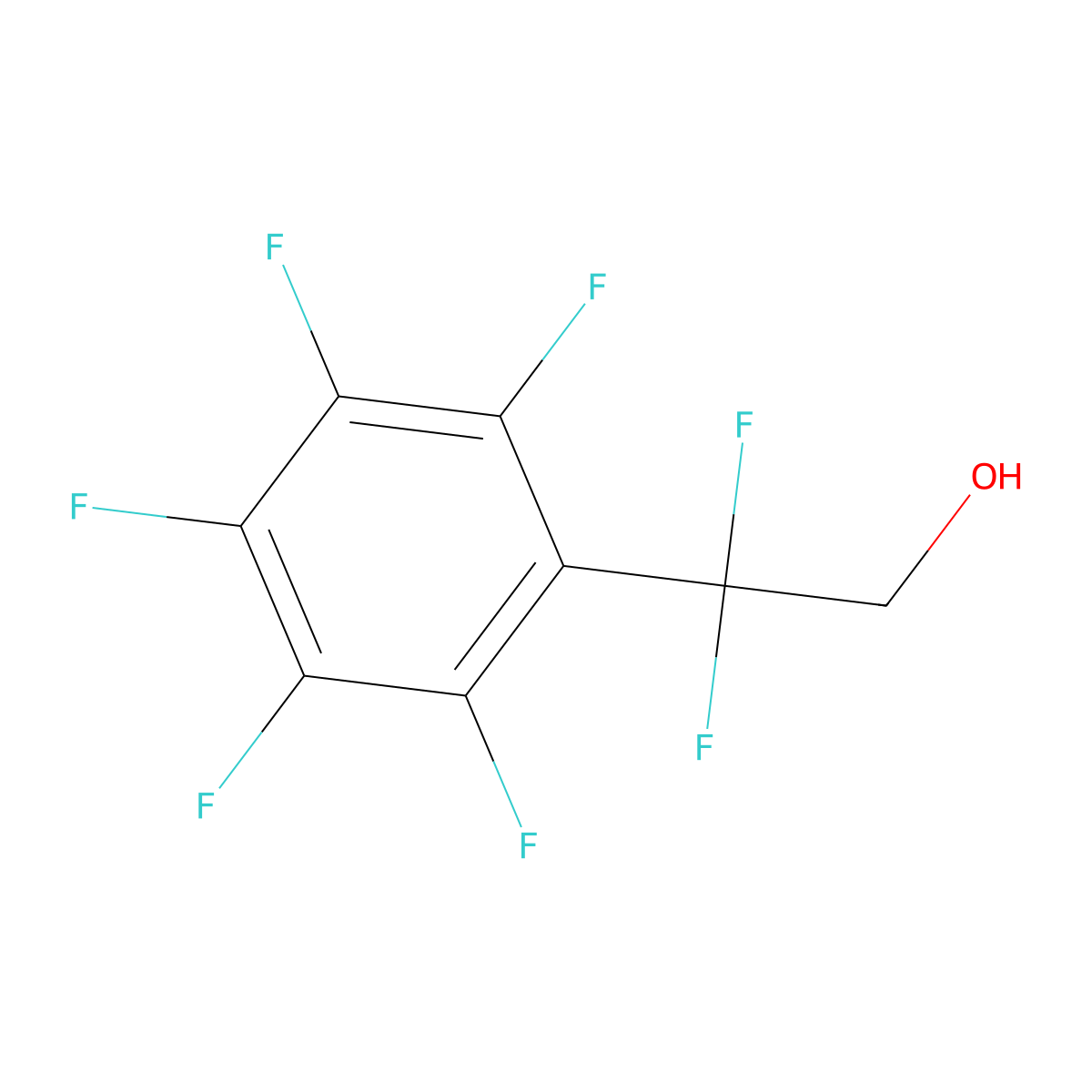 2,2-Difluoro-2-(pentafluorophenyl)ethan-1-ol molecular structure, CAS 2229275-19-6