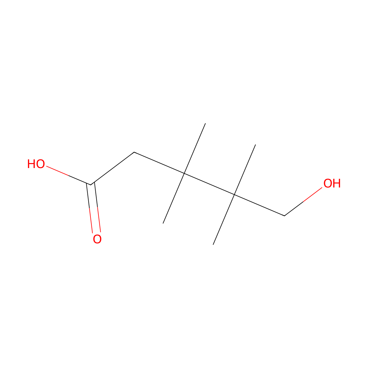 5-Hydroxy-3,3,4,4-tetramethylpentanoic acid molecular structure, CAS 2229275-20-9