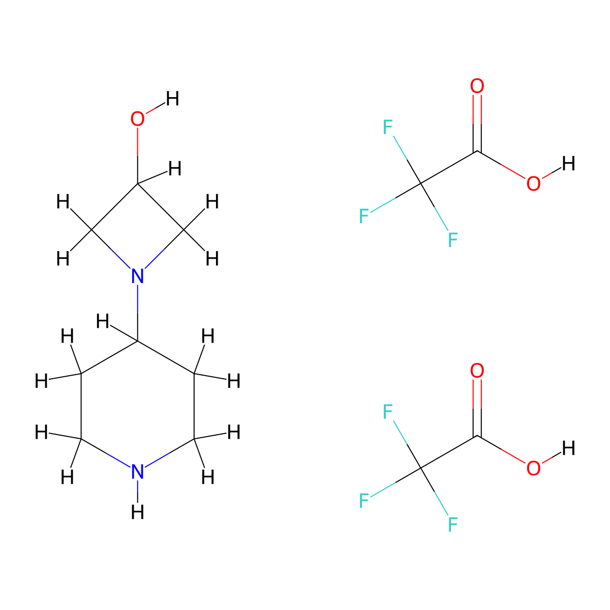1-(Piperidin-4-yl)azetidin-3-ol; bis(trifluoroacetic acid) molecular structure, CAS 2229276-30-4