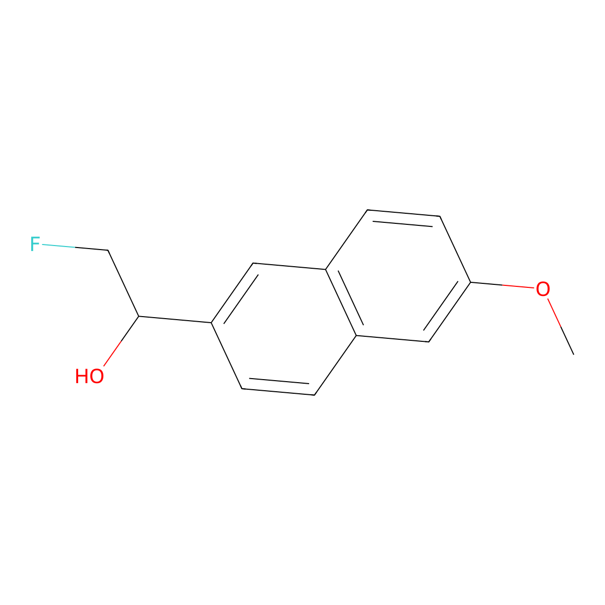 2-Fluoro-1-(6-methoxynaphthalen-2-yl)ethan-1-ol molecular structure, CAS 2229277-52-3