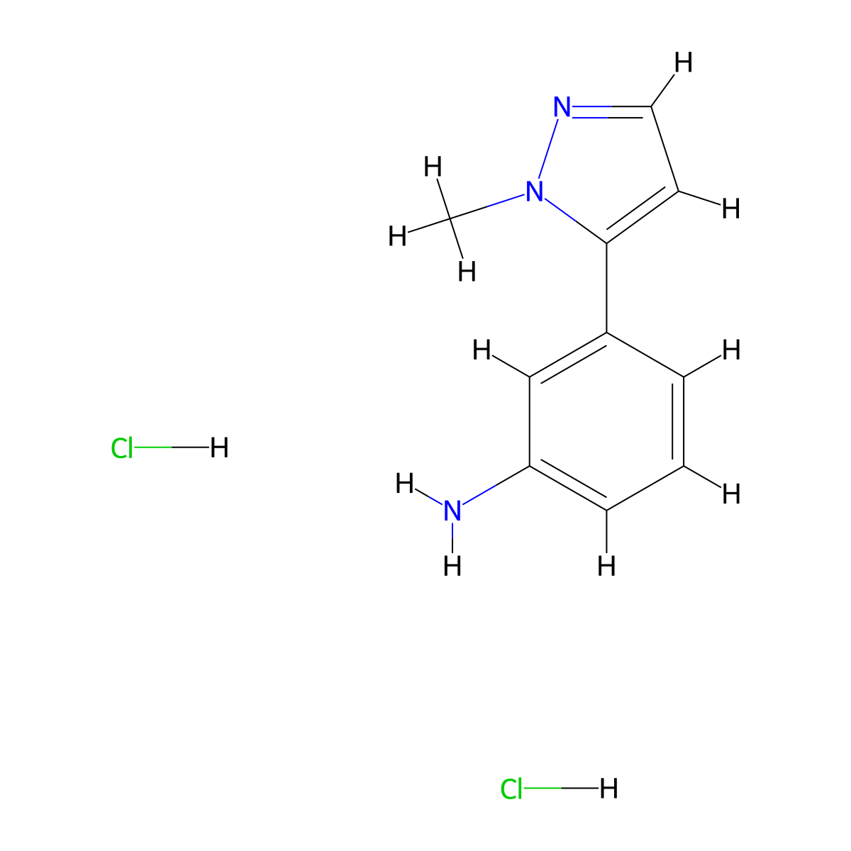 3-(1-Methyl-1H-pyrazol-5-yl)aniline dihydrochloride molecular structure, CAS 2229278-19-5