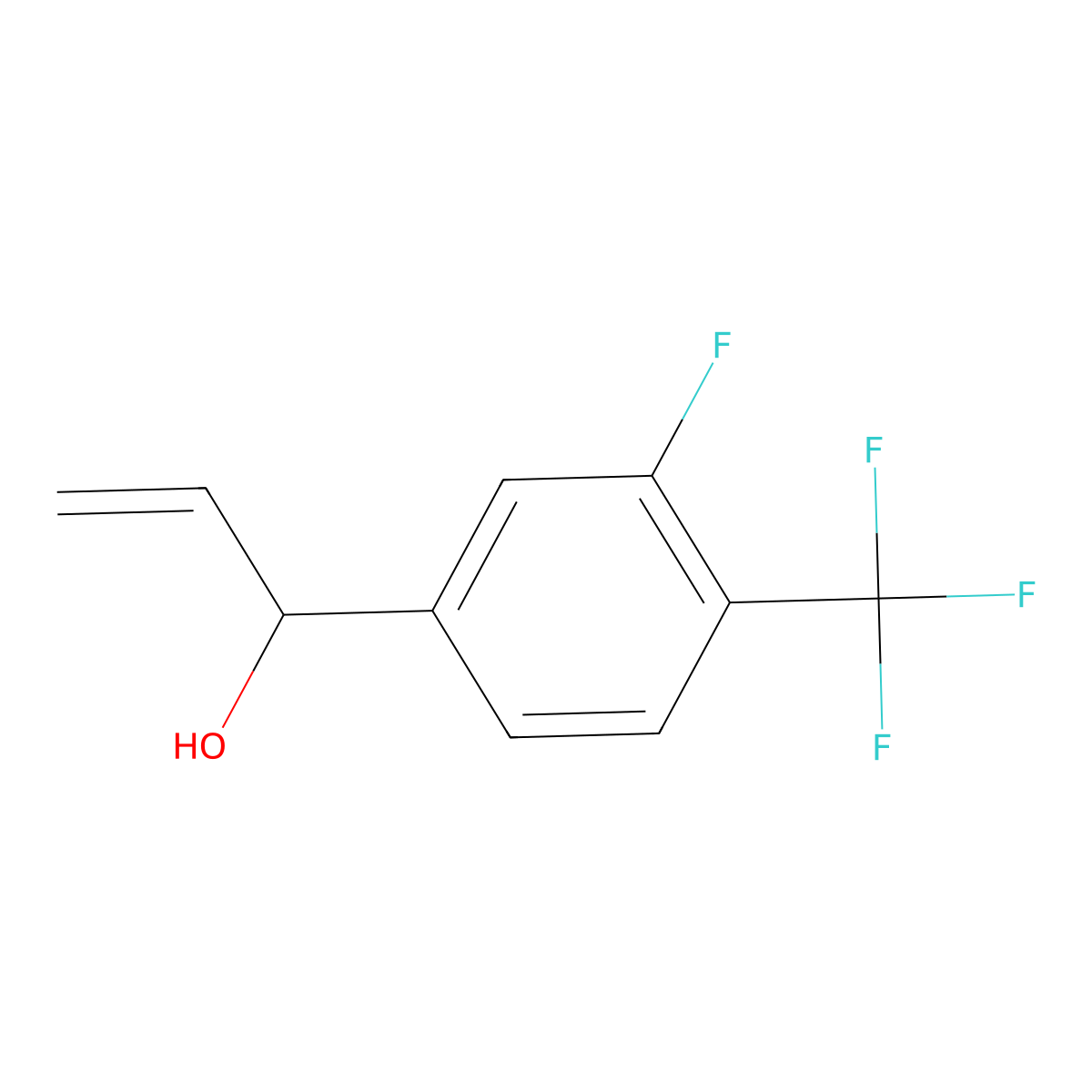 1-[3-Fluoro-4-(trifluoromethyl)phenyl]prop-2-en-1-ol molecular structure, CAS 2229278-26-4
