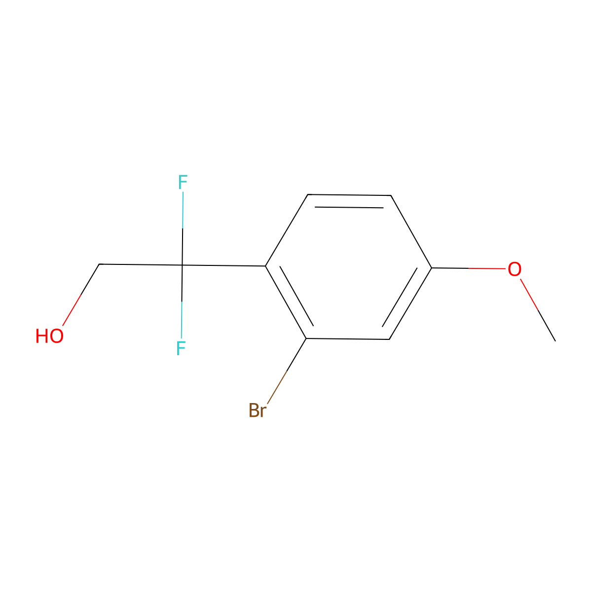 2-(2-Bromo-4-methoxyphenyl)-2,2-difluoroethan-1-ol molecular structure, CAS 2229278-45-7