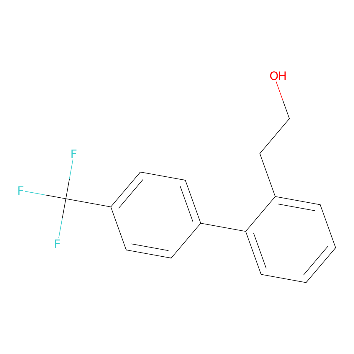 2-{2-[4-(Trifluoromethyl)phenyl]phenyl}ethan-1-ol molecular structure, CAS 2229279-06-3