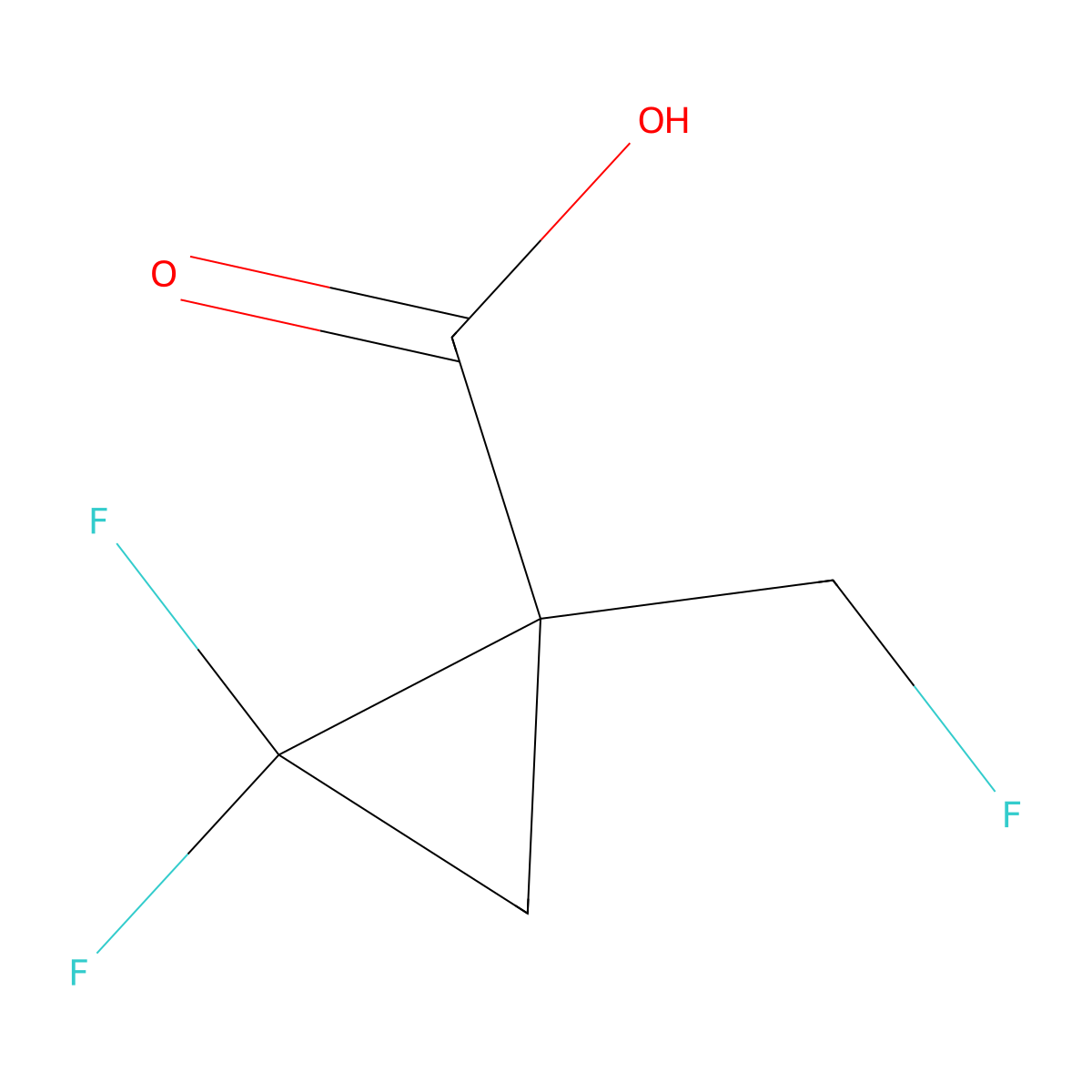 2,2-Difluoro-1-(fluoromethyl)cyclopropane-1-carboxylic acid molecular structure, CAS 2229279-61-0
