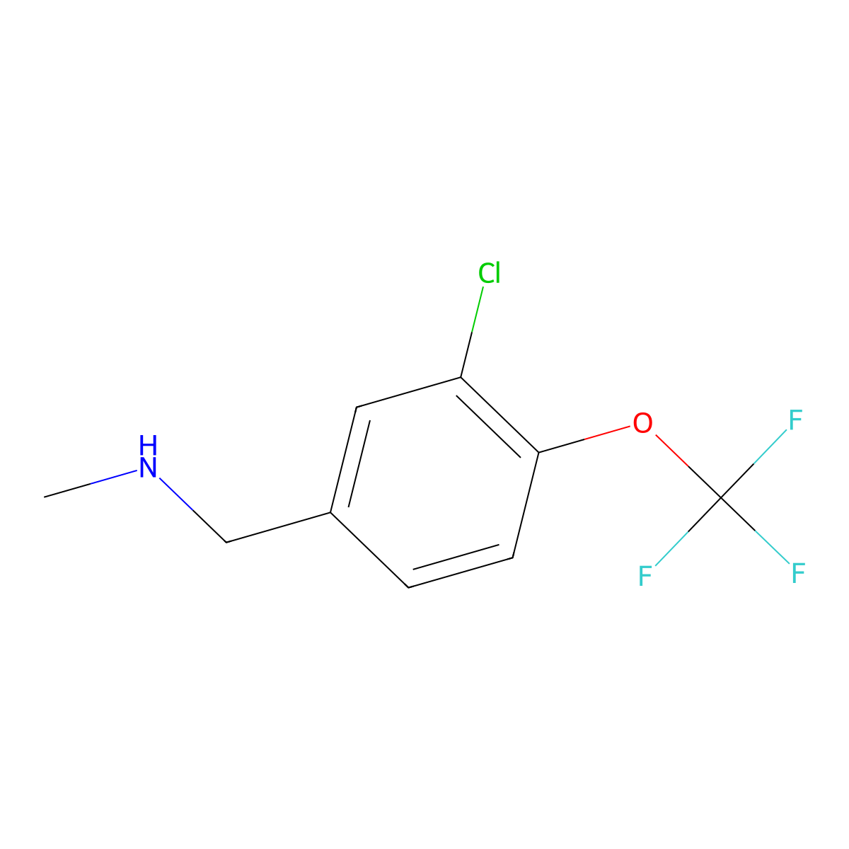 {[3-Chloro-4-(trifluoromethoxy)phenyl]methyl}(methyl)amine molecular structure, CAS 2229280-88-8