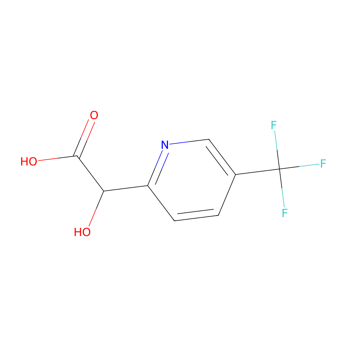 2-Hydroxy-2-[5-(trifluoromethyl)pyridin-2-yl]acetic acid molecular structure, CAS 2229281-19-8