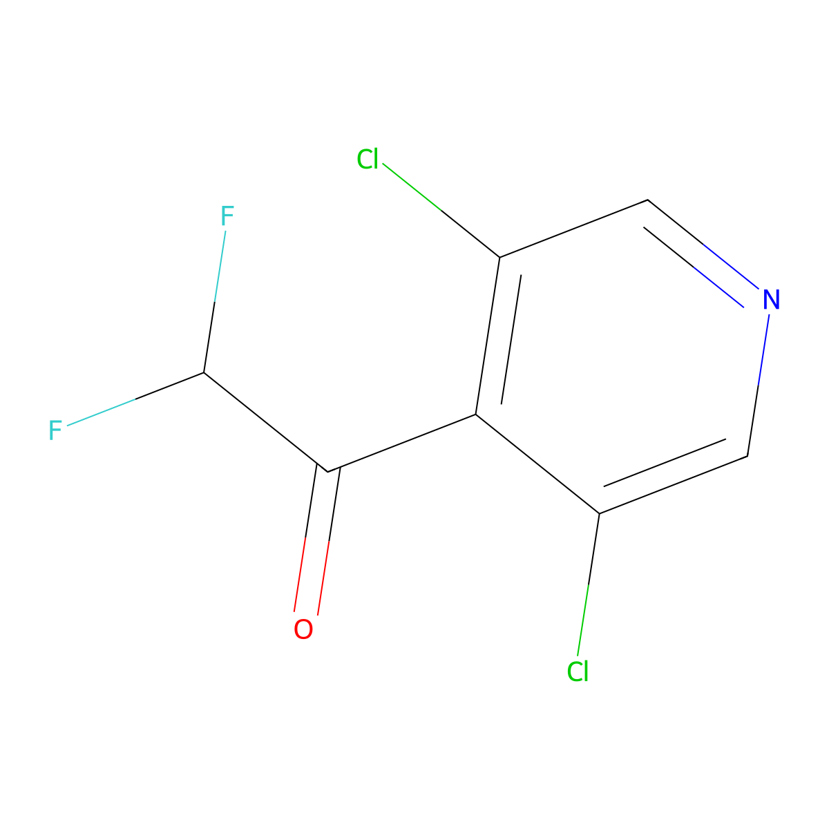 1-(3,5-Dichloropyridin-4-yl)-2,2-difluoroethanone molecular structure, CAS 2229281-56-3