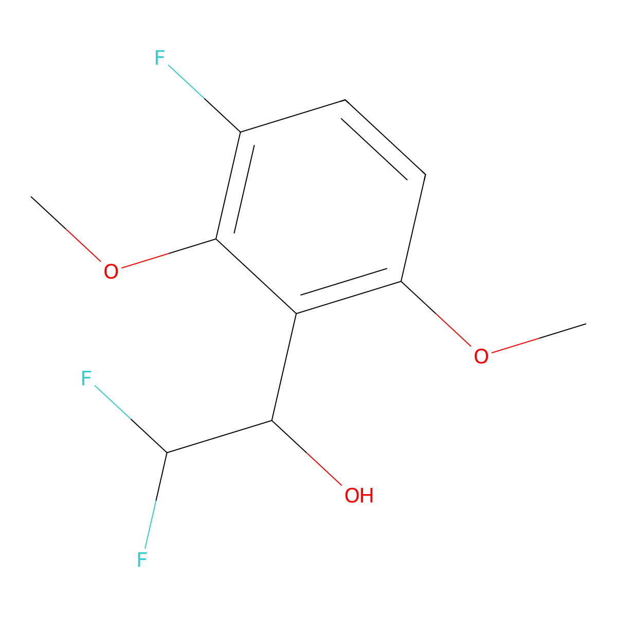 2,2-Difluoro-1-(3-fluoro-2,6-dimethoxyphenyl)ethan-1-ol molecular structure, CAS 2229282-13-5