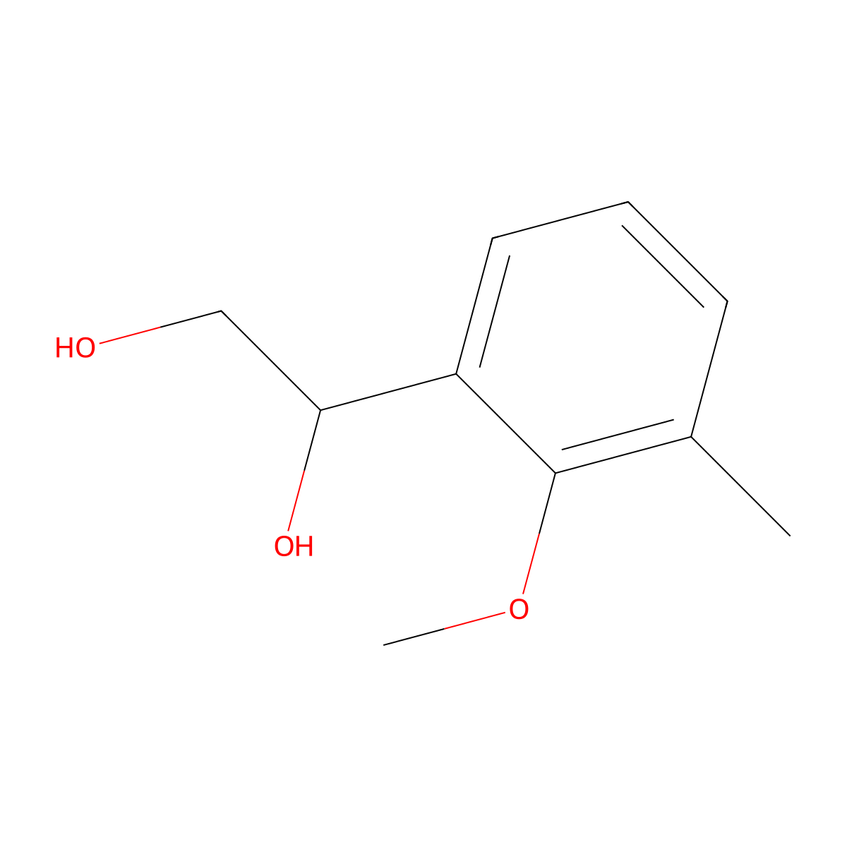 1-(2-Methoxy-3-methylphenyl)ethane-1,2-diol molecular structure, CAS 2229282-58-8