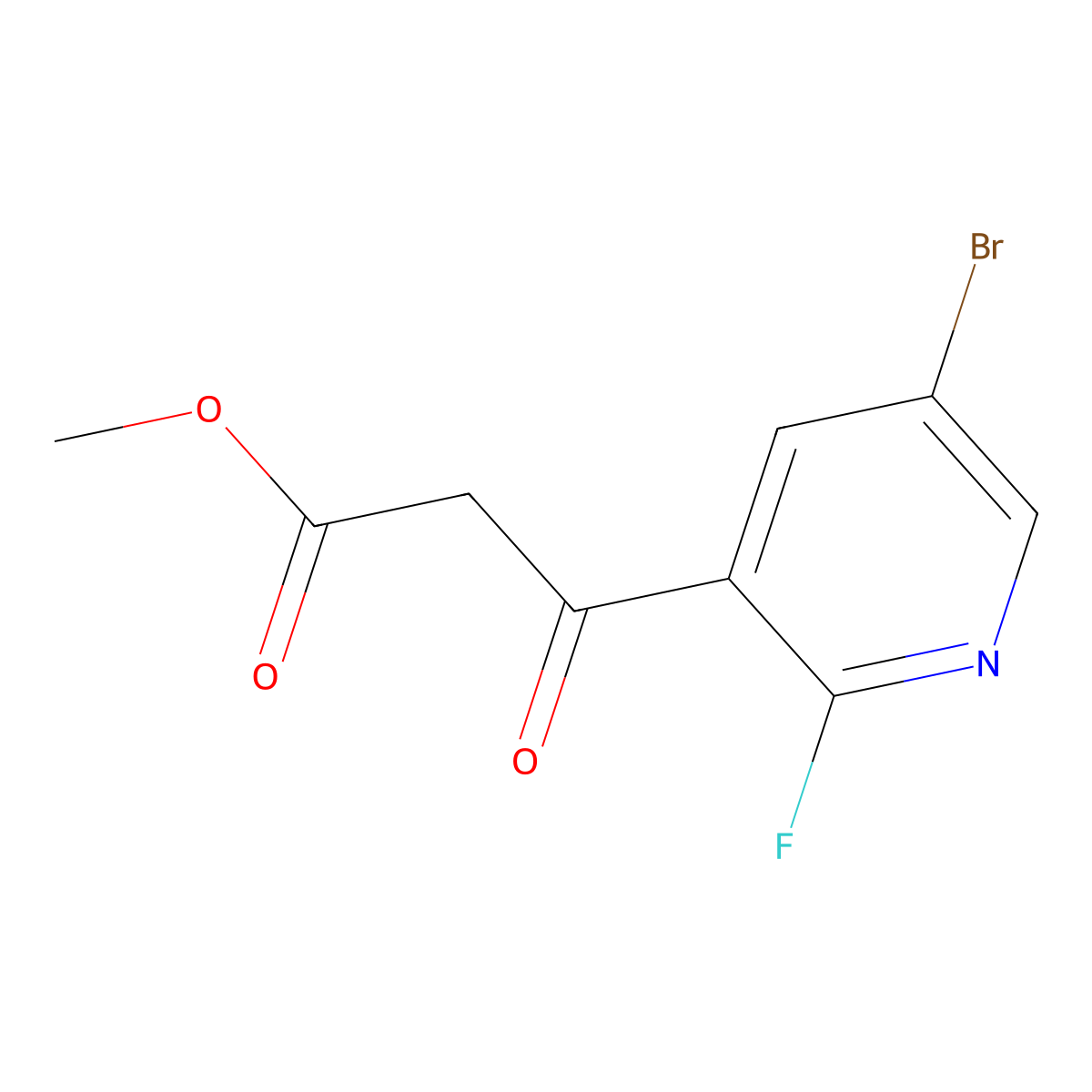 Methyl 3-(5-bromo-2-fluoropyridin-3-yl)-3-oxopropanoate molecular structure, CAS 2229284-11-9