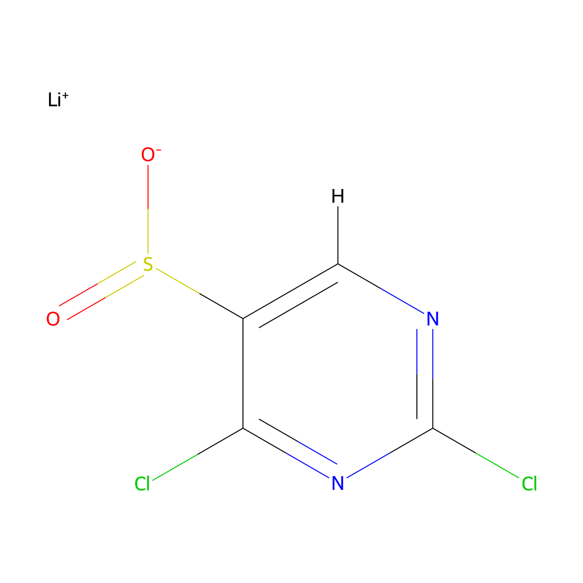 Lithium(1+) 2,4-dichloropyrimidine-5-sulfinate molecular structure, CAS 2229285-78-1