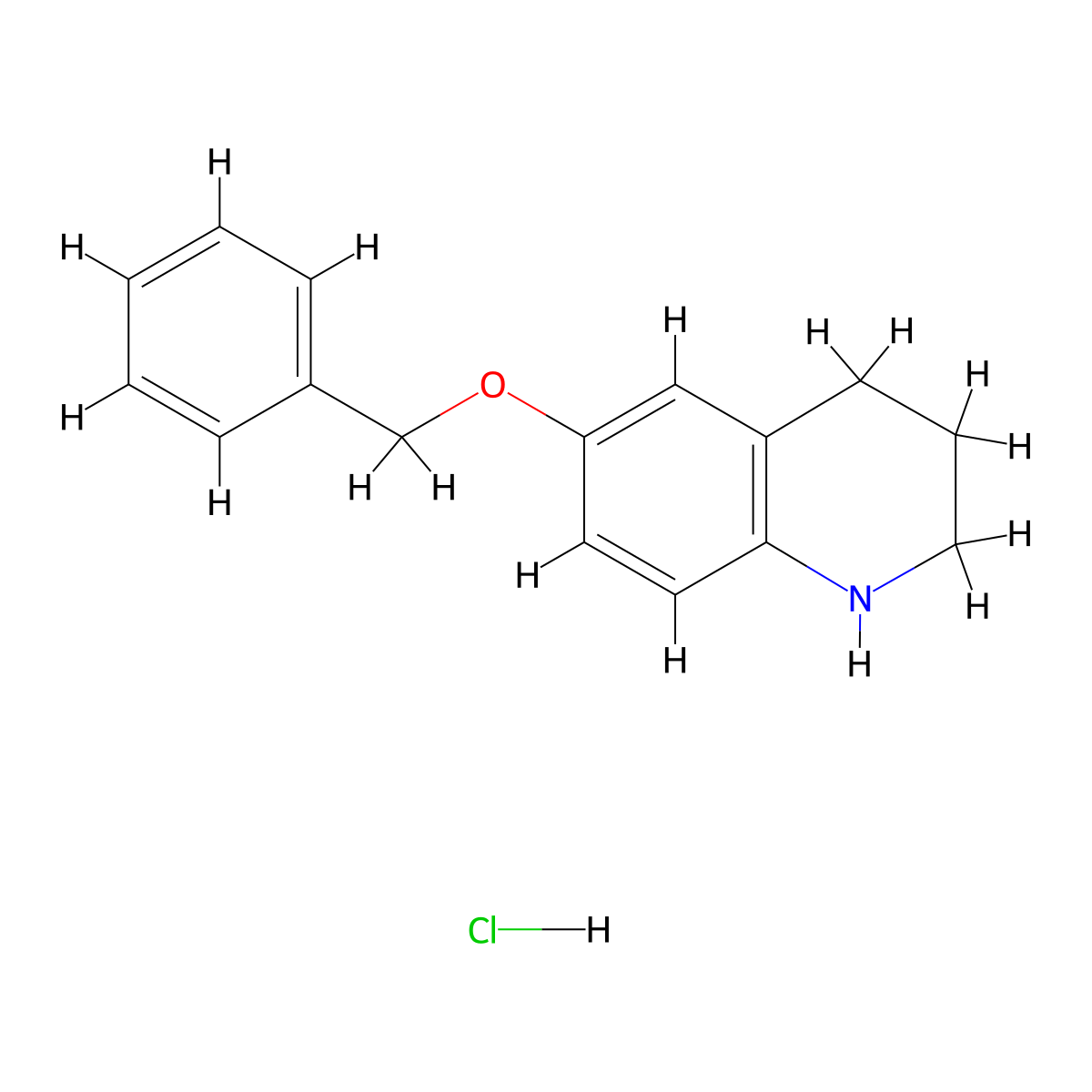 6-(Benzyloxy)-1,2,3,4-tetrahydroquinoline hydrochloride molecular structure, CAS 2229287-35-6