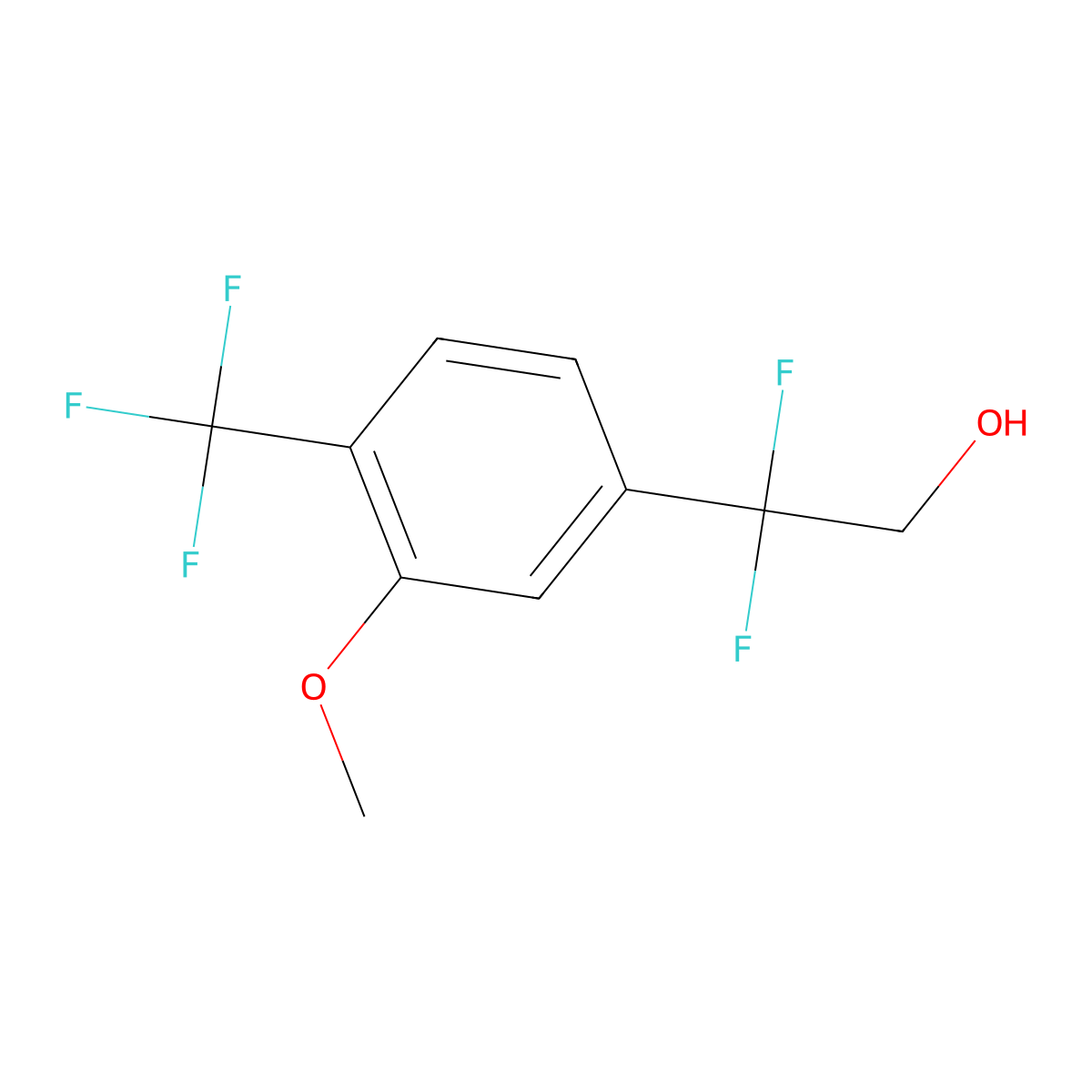 2,2-Difluoro-2-[3-methoxy-4-(trifluoromethyl)phenyl]ethan-1-ol molecular structure, CAS 2229288-65-5