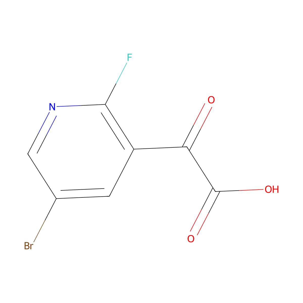 2-(5-Bromo-2-fluoropyridin-3-yl)-2-oxoacetic acid molecular structure, CAS 2229288-90-6