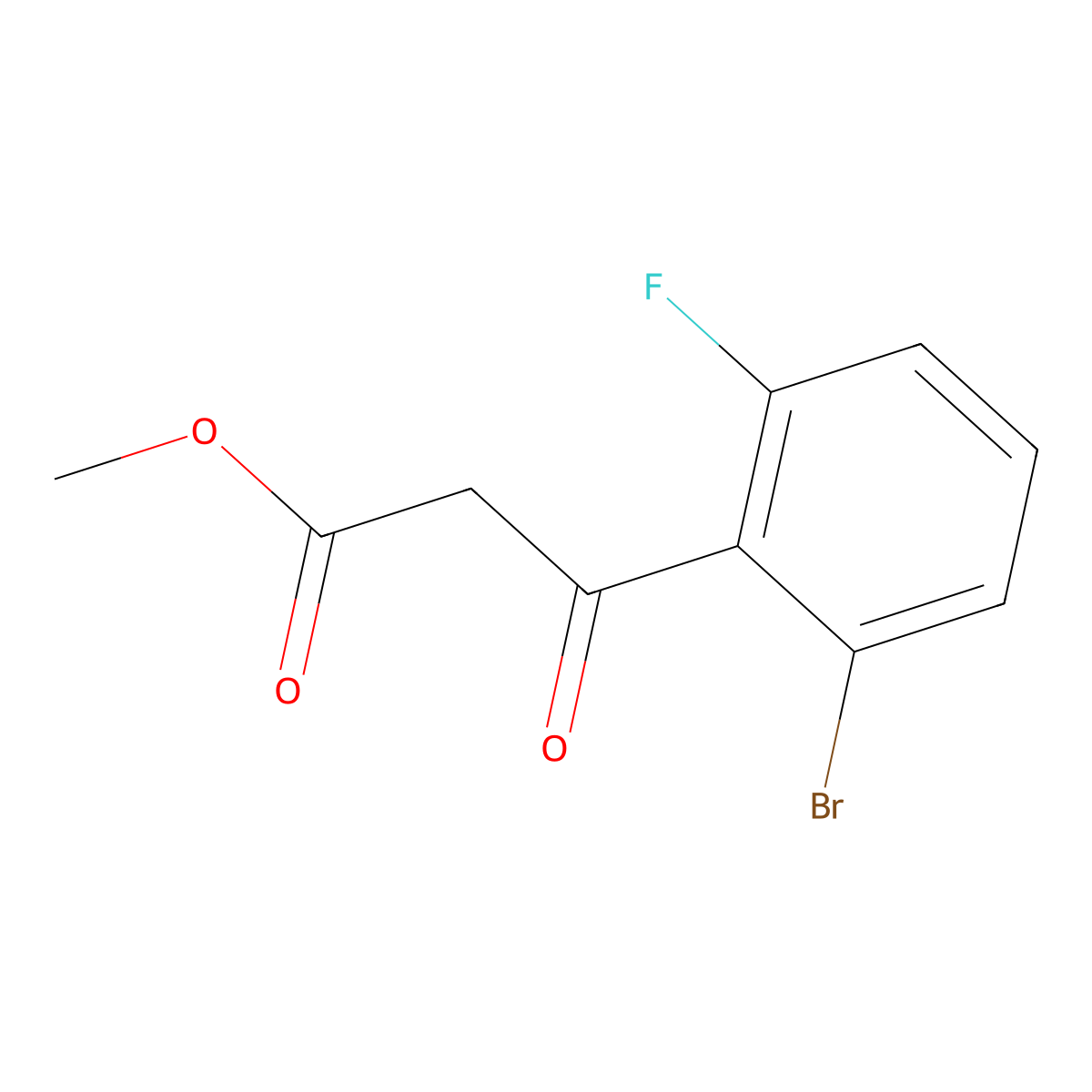 Methyl 3-(2-bromo-6-fluorophenyl)-3-oxopropanoate molecular structure, CAS 2229293-92-7
