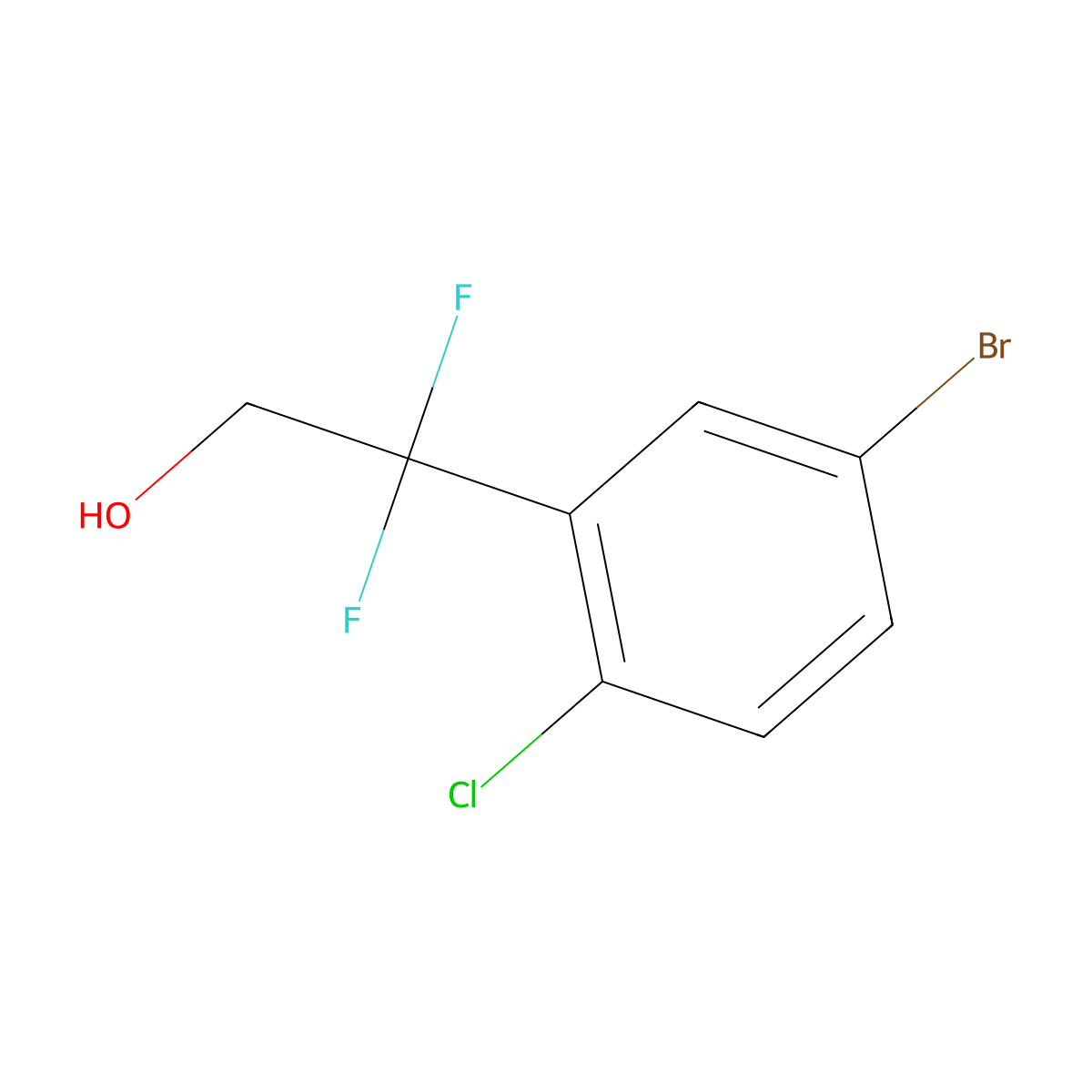 2-(5-Bromo-2-chlorophenyl)-2,2-difluoroethan-1-ol molecular structure, CAS 2229293-93-8