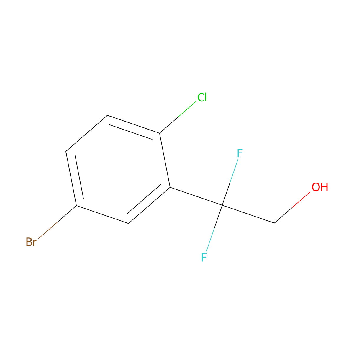 2-(5-Bromo-2-chlorophenyl)-2,2-difluoroethan-1-ol molecular structure, CAS 2229293-93-8