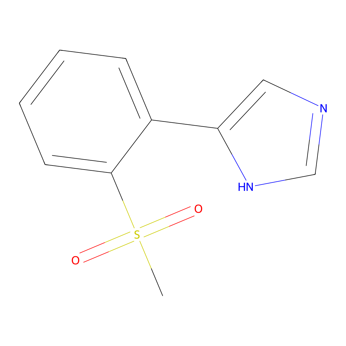 4-(2-methanesulfonylphenyl)-1H-imidazole molecular structure, CAS 2229294-05-5