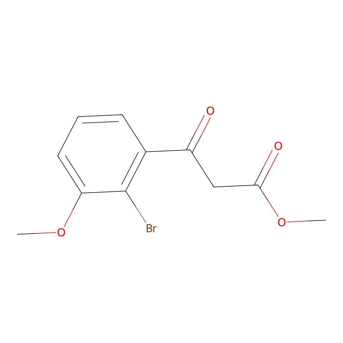 Methyl 3-(2-bromo-3-methoxyphenyl)-3-oxopropanoate molecular structure, CAS 2229295-97-8